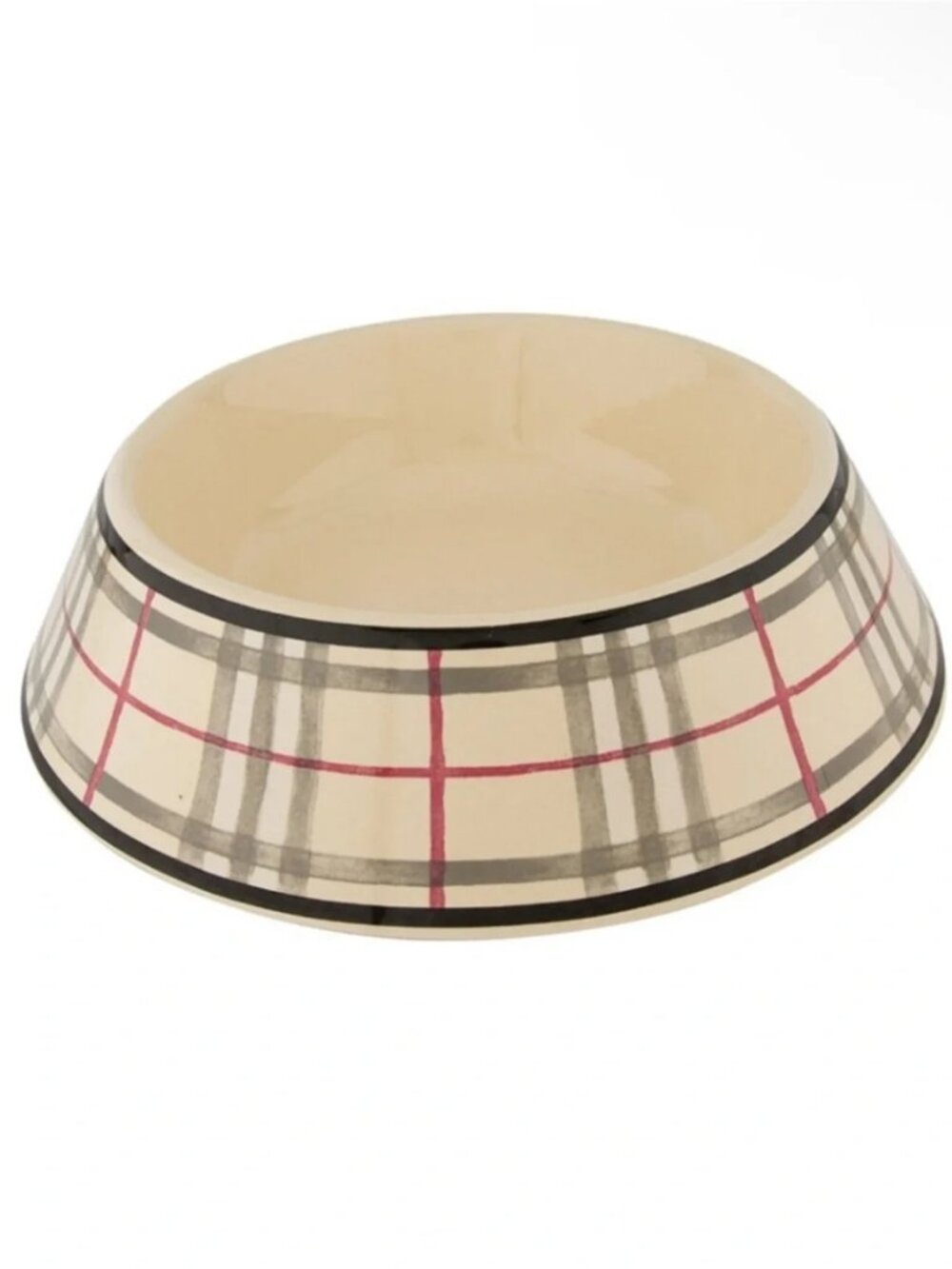 Authentic Burberry Nova Check Plaid Ceramic Pet Bowl - EUC